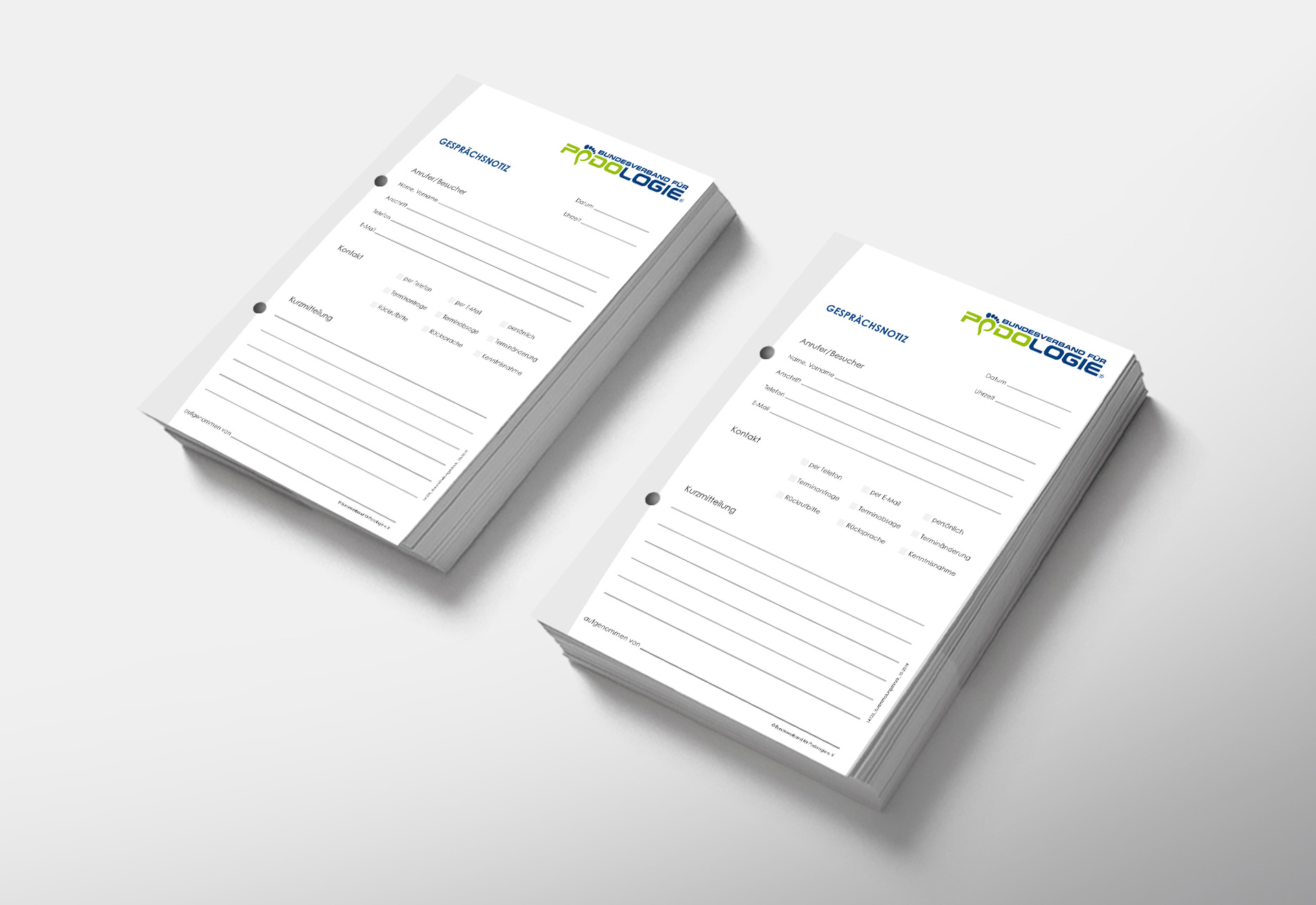 BV-Podologie_Produktbild_Gespraechsnotiz Gespächsnotiz / Kurzmitteilungsblock